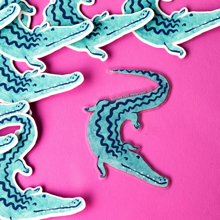 Crocodile Clear Sticker for wholesale by Bromstad Printing Co.