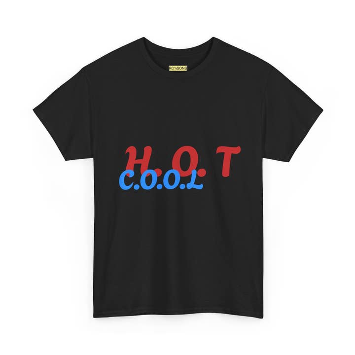 T-shirt en coton épais unisexe cool et tendance - T-shirt graphique H.O.T. C.O.O.L., tenue décontractée, cadeau pour amis, style d'été, streetwear. pour la vente par RC'nSONS