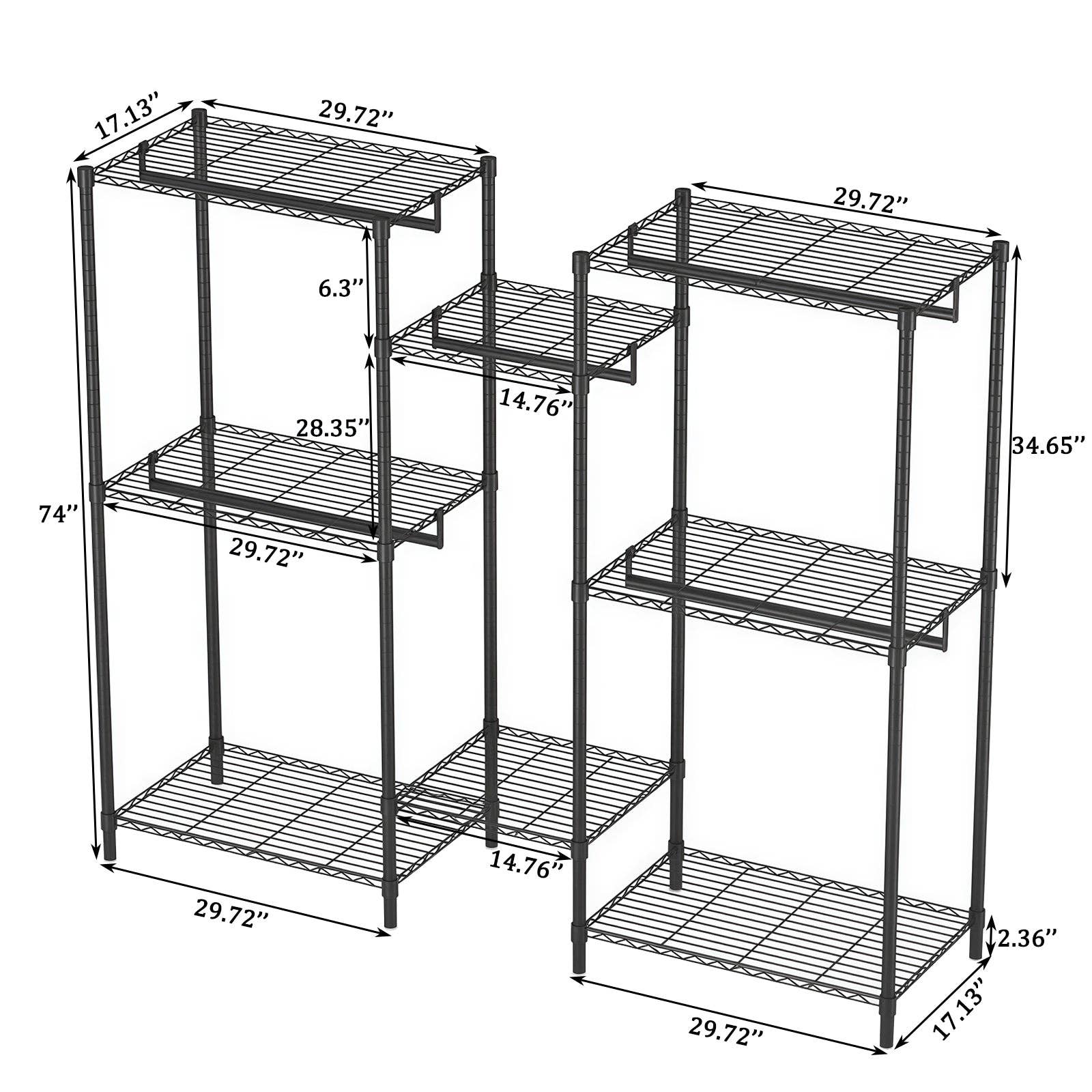39F Inc. - Wholesale Coat Rack - Heavy Duty Freestanding Closet Rack with Shelves & Rails13