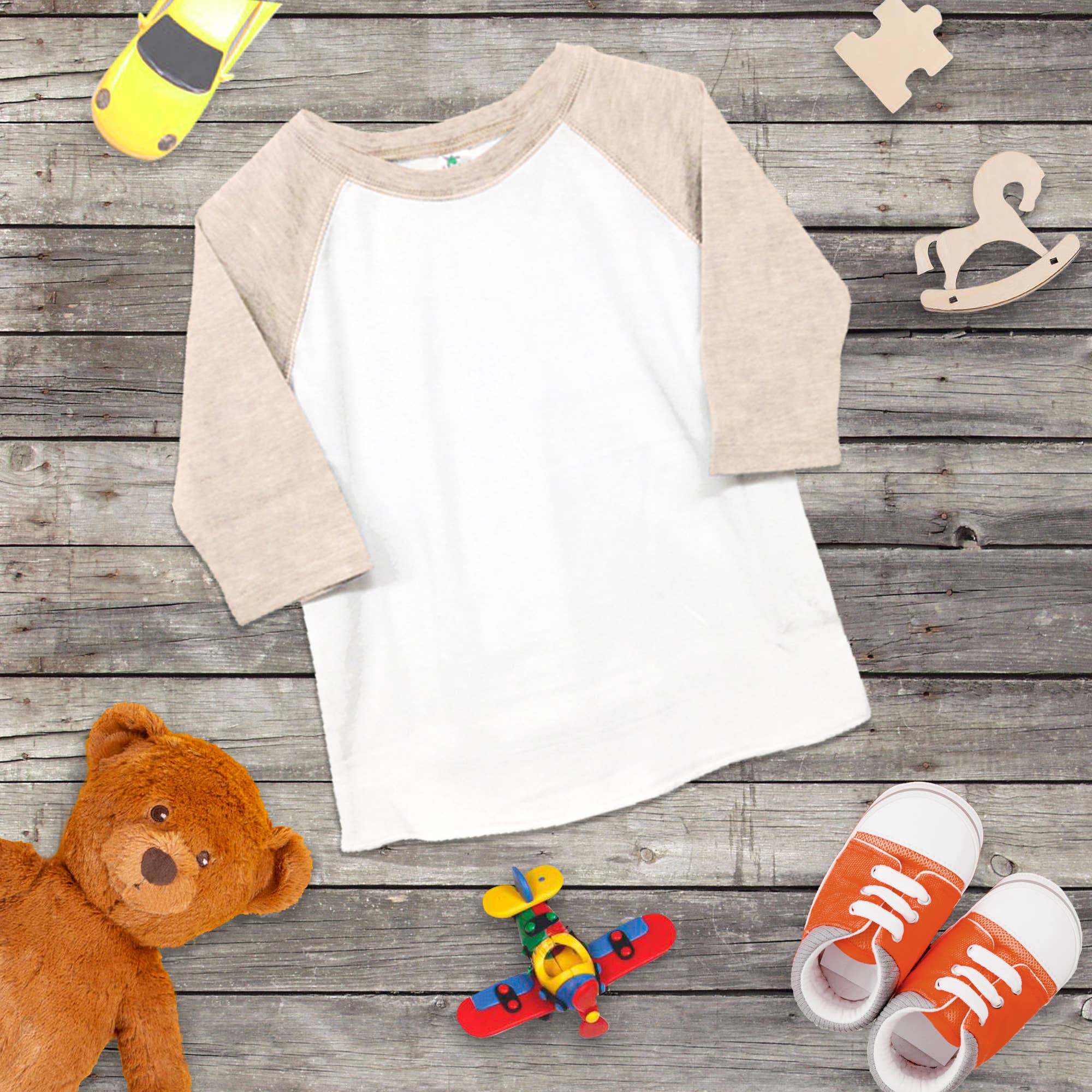 Laughing Giraffe - Wholesale T-Shirt - Baby - Baby Infant Raglan Baseball T-Shirt | Unisex Blanks4