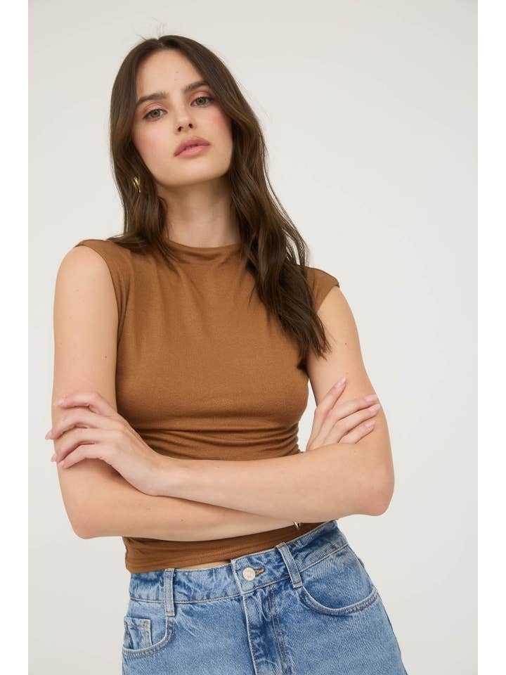 The Workshop Studio - Vente Haut en maille – femme - TOP EN MAILLE FRONCÉE À COL CHEMINÉE RÉVERSIBLE (PRÉ-COMMANDE)19