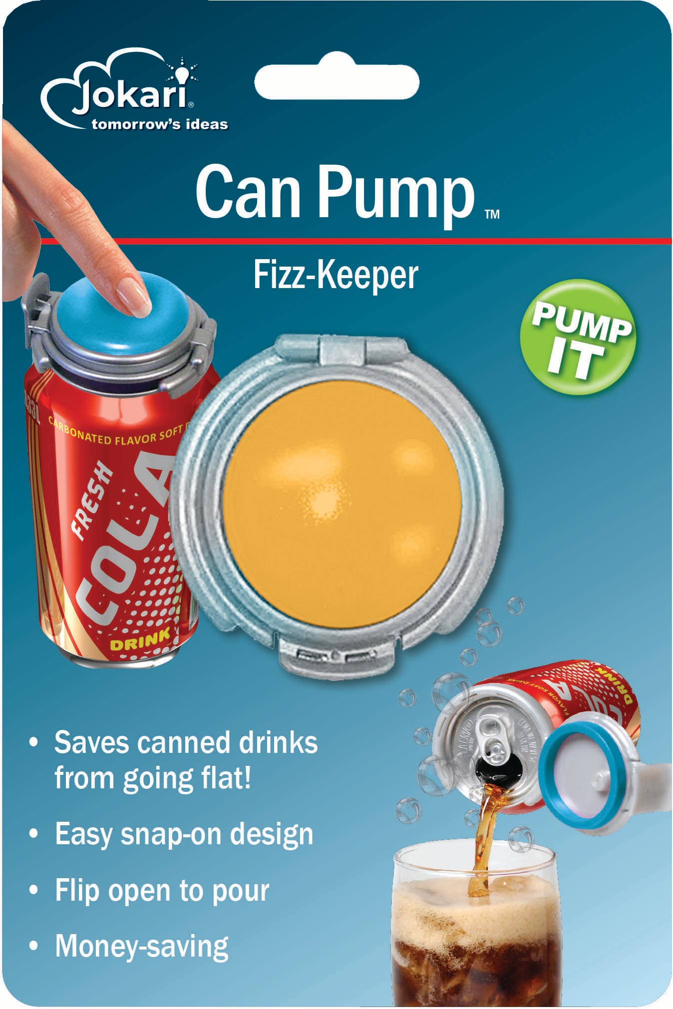 Jokari - Wholesale Kitchen Tool/Gadget - Jokari Can Pump – Repressurizing Flip-Top Lid for Soda Cans4