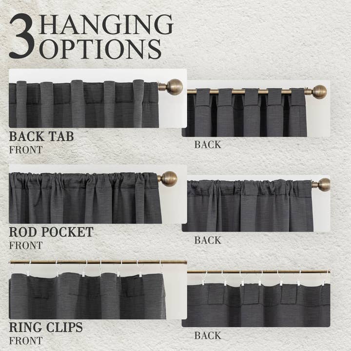 Awesome Home - Wholesale Curtain - Cotton Blend Light Filtering Back Tab Curtains (2 Panels)17