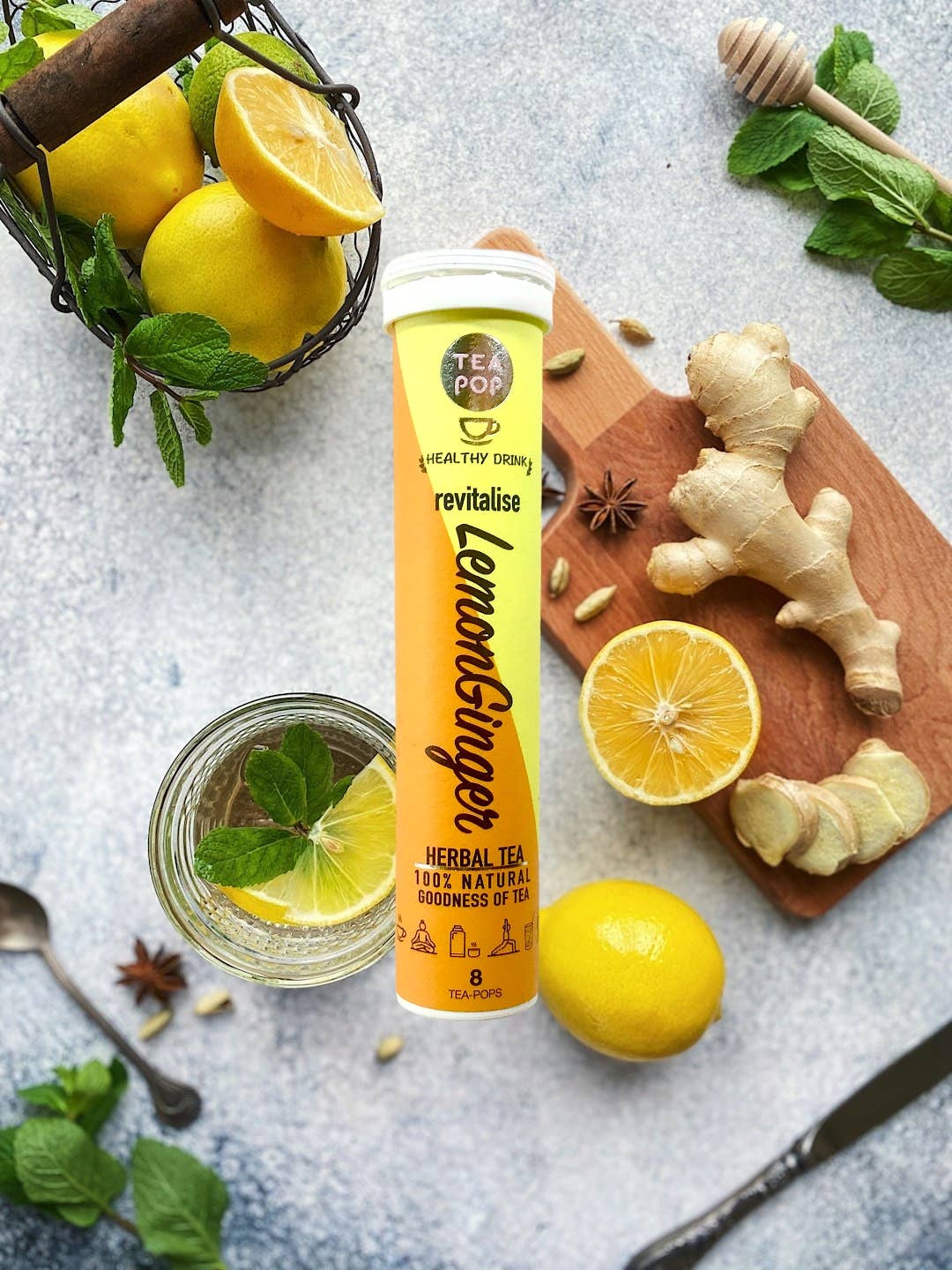 Northern Tea Company - Vendita all'ingrosso Tisane salutari e depurative - Tè-Pop Limone e Zenzero | Miscela Erboristica Naturale | Senza Caffeina3