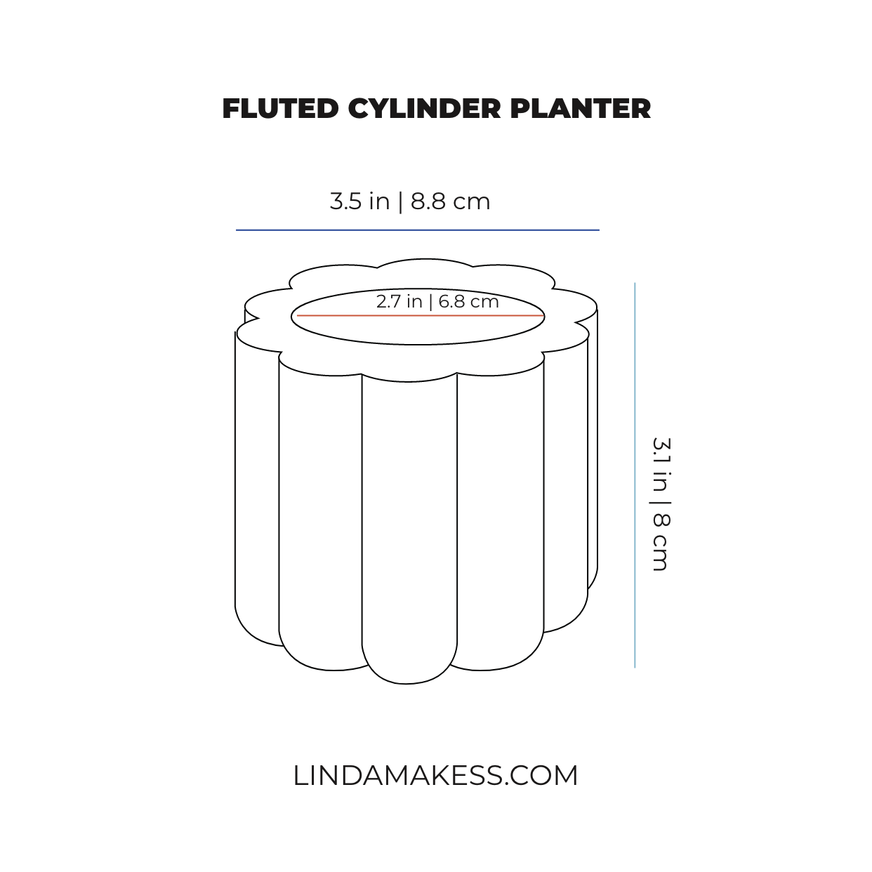 LindaMakess - Wholesale Plant Pot - Fluted cylinder planter1