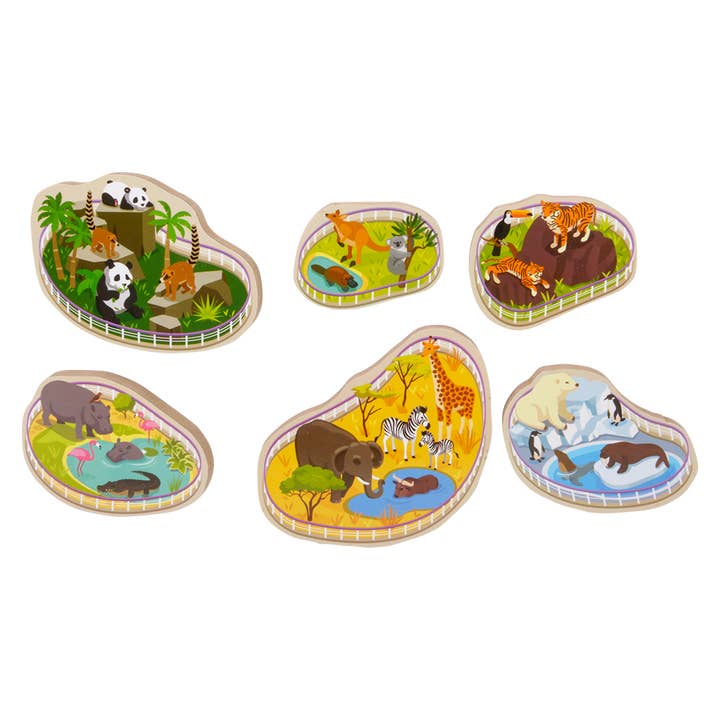 The Toy Network - Wholesale Puzzle - Kids - 11.75" x 10.25" 6PC CHUNKY BUILD A ZOO PUZZLE2