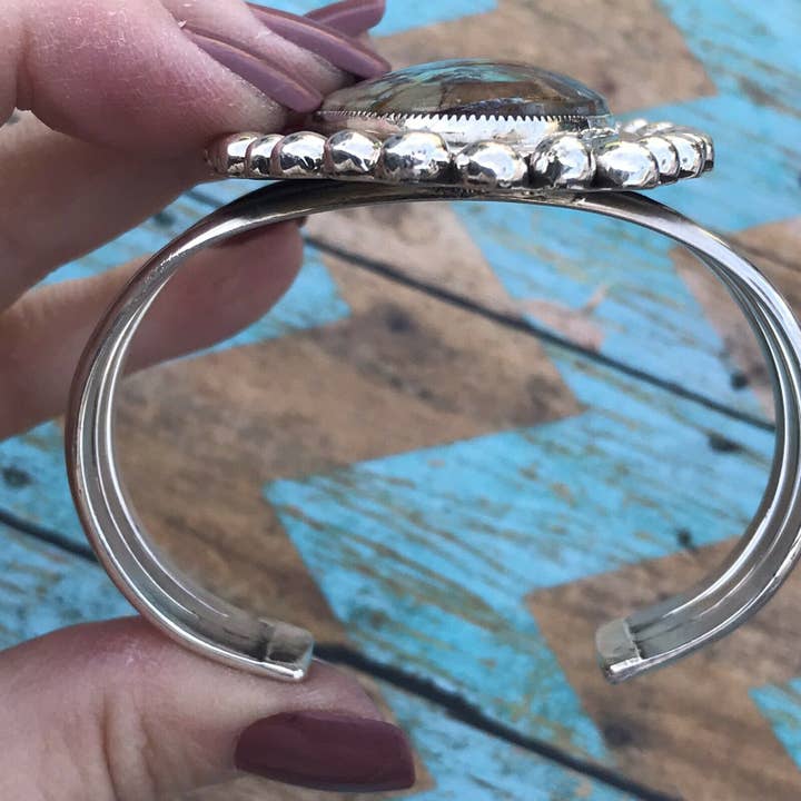 Nizhonitradersllc - Wholesale Cuff Bracelet - Handcrafted Azeroite & Sterling Silver Cuff Bracelet Cuff1