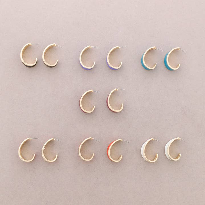 Sonata - Vendita all'ingrosso Orecchini a cerchio - Orecchini a cerchio in metallo smaltato5