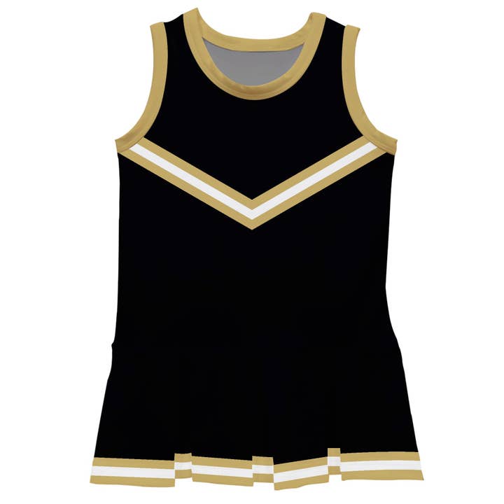 Vive La Fete - Wholesale Athletic Top - Kids - Black and Gold Sleeveless Cheerleader3