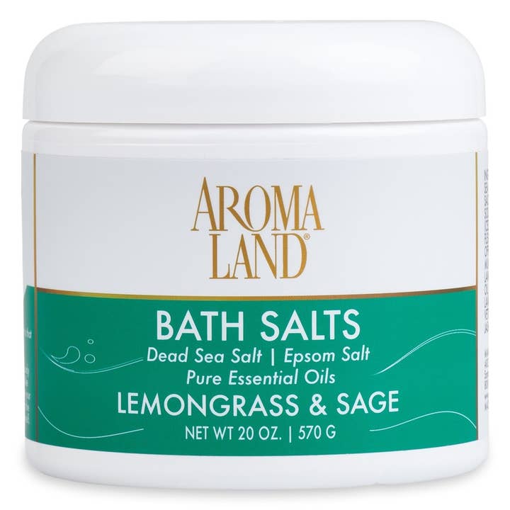 Bath Salts Lemongrass & Sage 20 oz. for wholesale by AROMALAND INC.