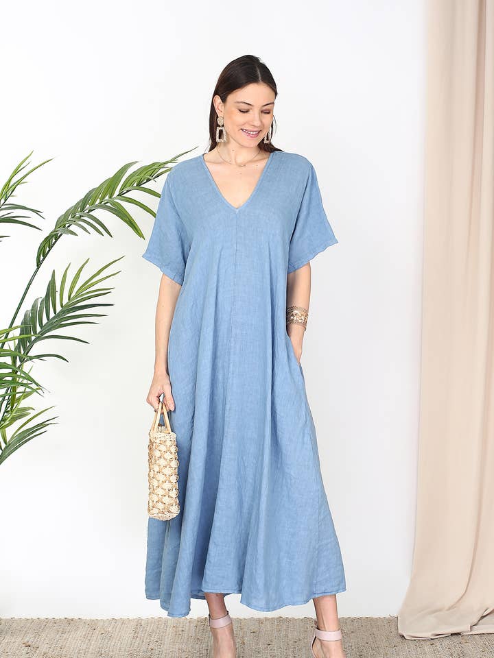 BLL-R11687U linen dress
for wholesale by ORNELLA PARIS