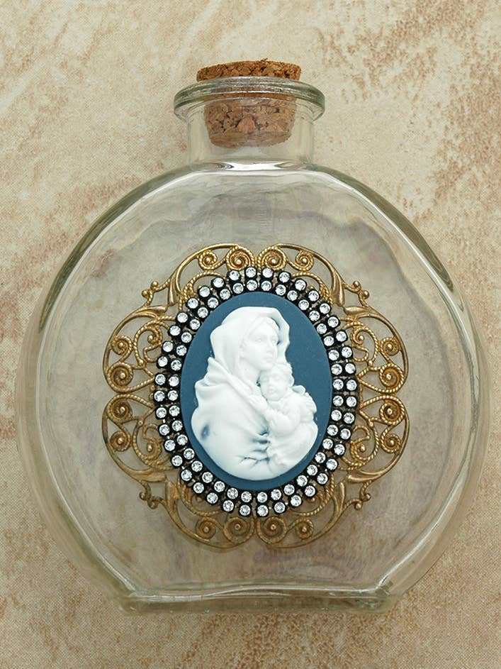 VHWB20MST- Bottiglia d'Acqua Santa con Cammeo Vintage di Madonna per la vendita all'ingrosso da parte di Contreras Designs