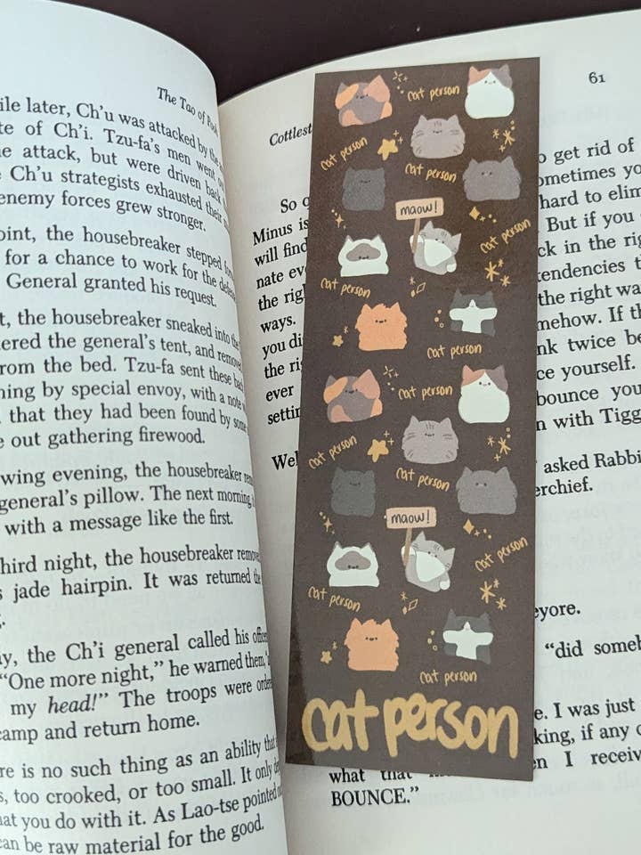 Cat Person Bookmark for wholesale by Fruit Cats Studio