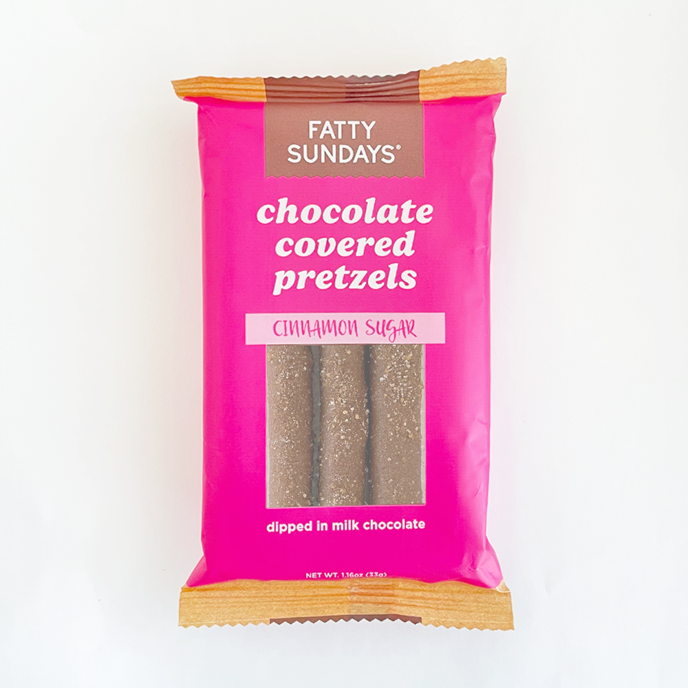 Fatty Sundays - Wholesale Chocolate Covered Sweets - Cinnamon Sugar Chocolate Covered Pretzels (3-pack)6