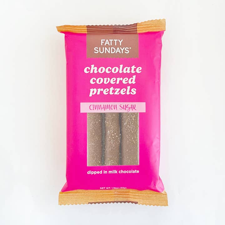 Fatty Sundays - Vente Friandises enrobées de chocolat - Bâtonnets de bretzel au chocolat au lait et sucre à la cannelle (lot de 3)6