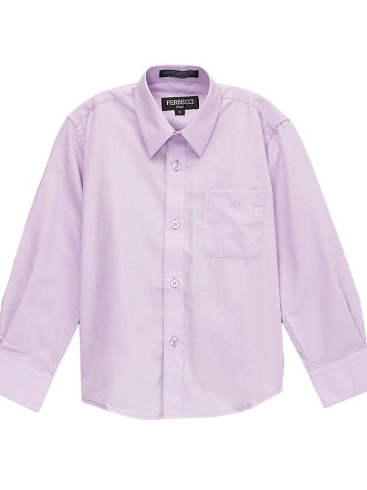 Chemise habillée lilas en mélange de coton pour garçons Ferrecci pour la vente par Ferrecci