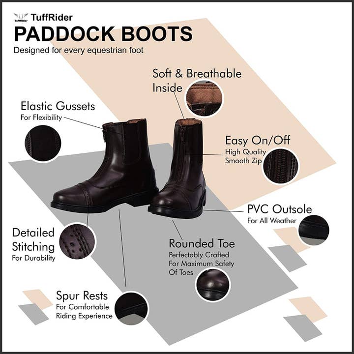 JPC Equestrian - Wholesale Boots - Kids - TuffRider Children's Front-zip Paddock Boots