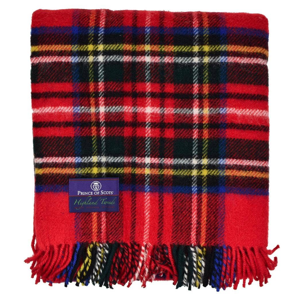 Prince of Scots - Wholesale Throw Blanket - Highland Tweeds Wool Fluffy Throw  - Royal Stewart2