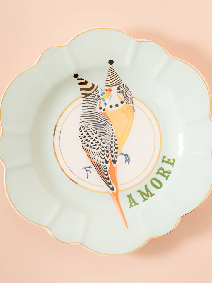 Yvonne Ellen Parrots Flower Plate 23cm for wholesale by Yvonne Ellen