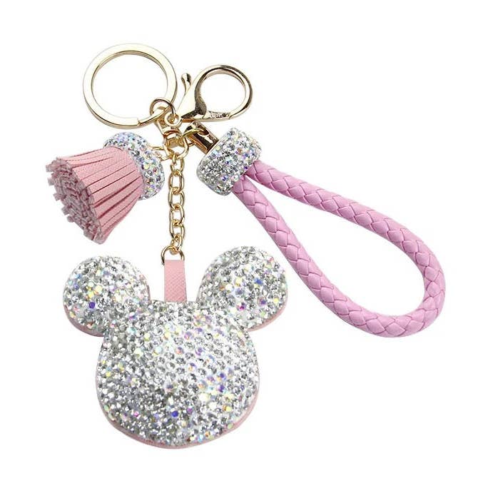 Crystal Mickey Mouse keychain for wholesale by Glam Bar Bazaar