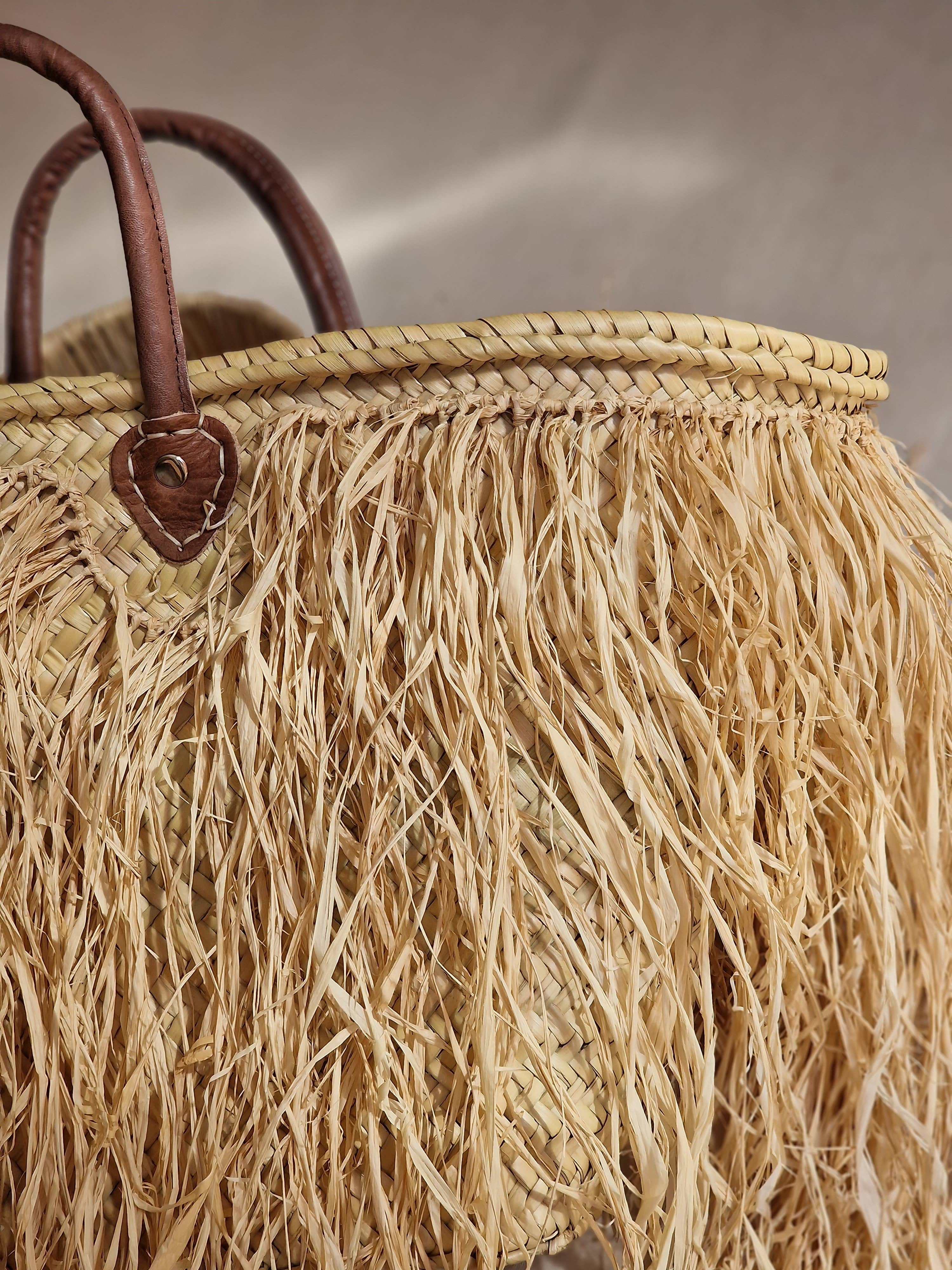 martitec - Vendita all'ingrosso Borsa da spiaggia - Borsa in paglia fatta a mano con frange in rafia5