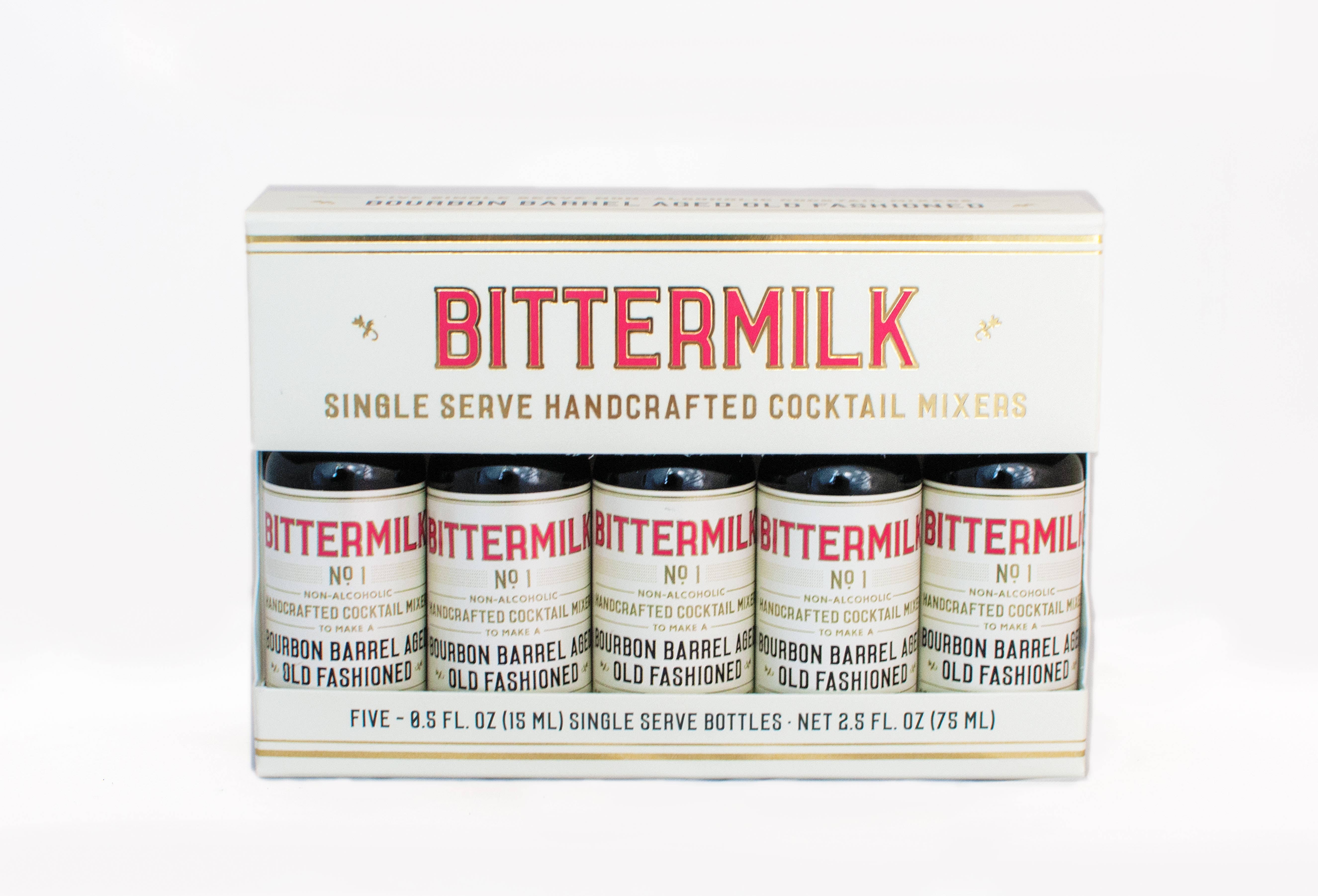 Bittermilk Bottling Co. - Vente Mélange/sirop pour cocktails - Lot de 5 - Portion individuelle No.1 Old Fashioned vieilli en fût de bourbon
