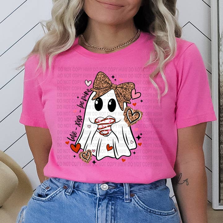 Love Valentine Ghostie T-shirt for wholesale by Hot Mess Apparel