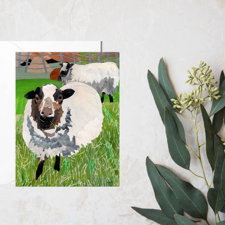 Mandy Warhol Fine Art – wholesale Everyday greeting card – Shetland Sheep Note Card1