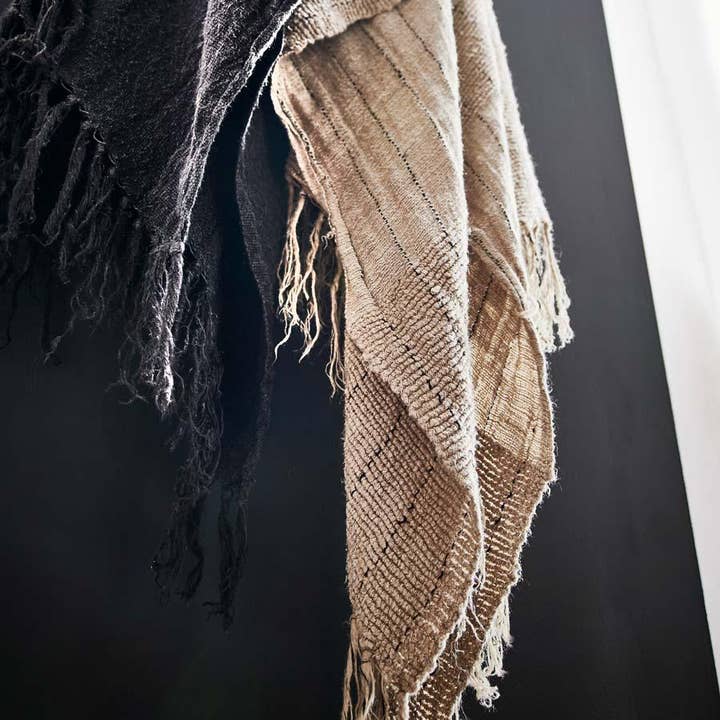 Natural Black Mayla Oversized Throw - Natural/Black for wholesale on Faire