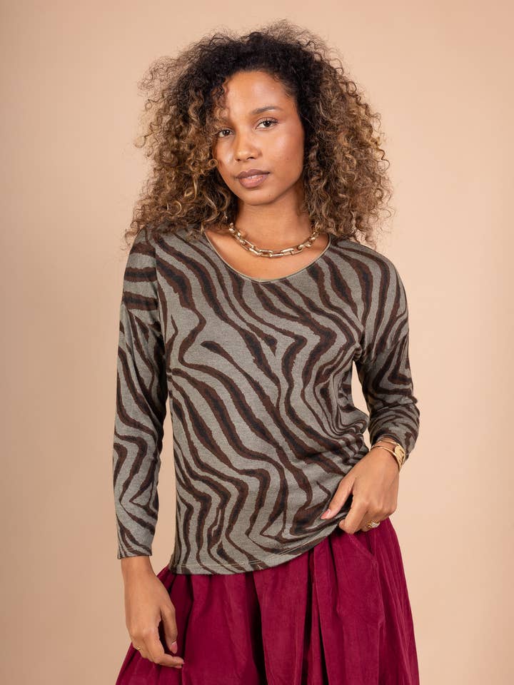 Zebra-Print-Pullover PP2517 für den Großhandel von Pépouz' Paris