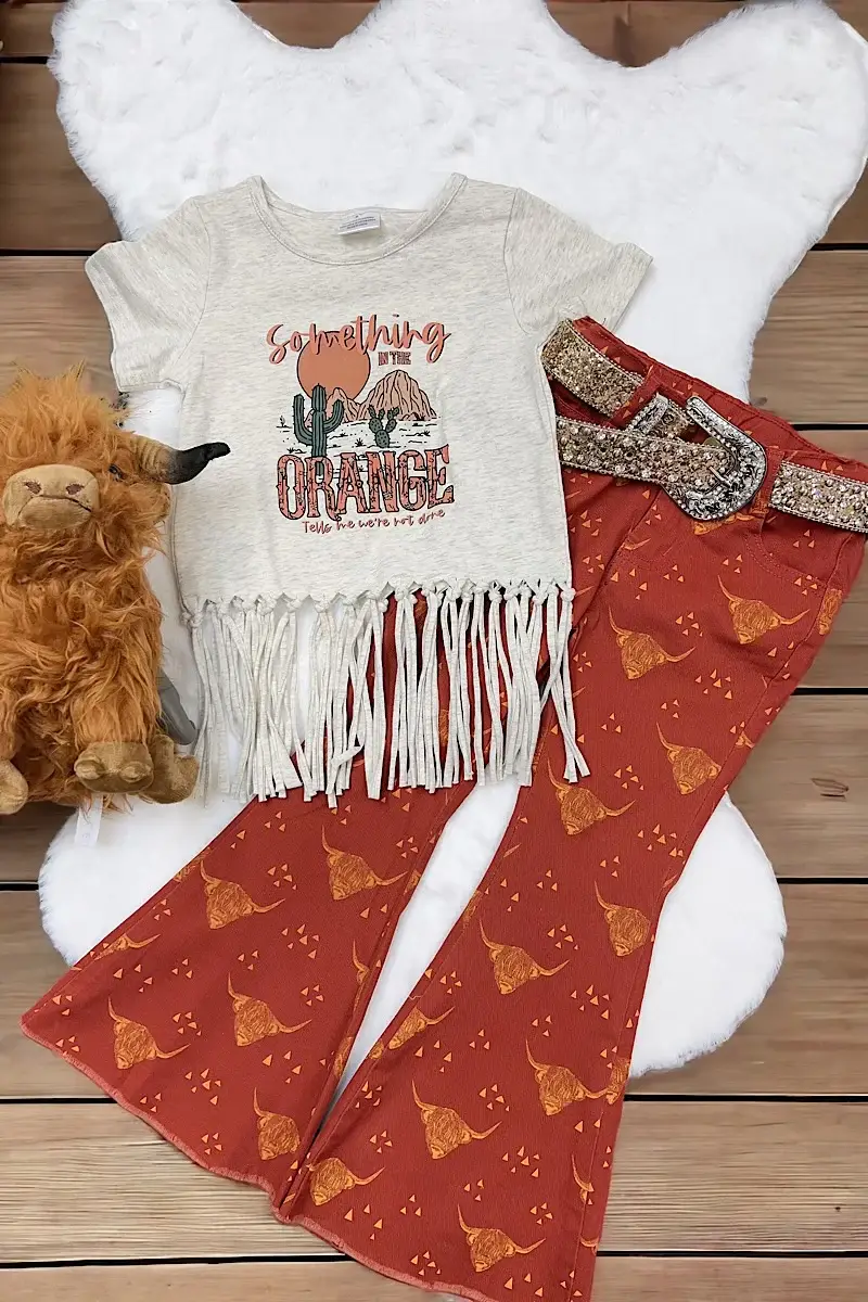 Kids Charm Online - Vente Pantalon – enfant - PANTALON BOOTCUT IMPRIMÉ HIGHLAND COW. PNG15113007-SOL1