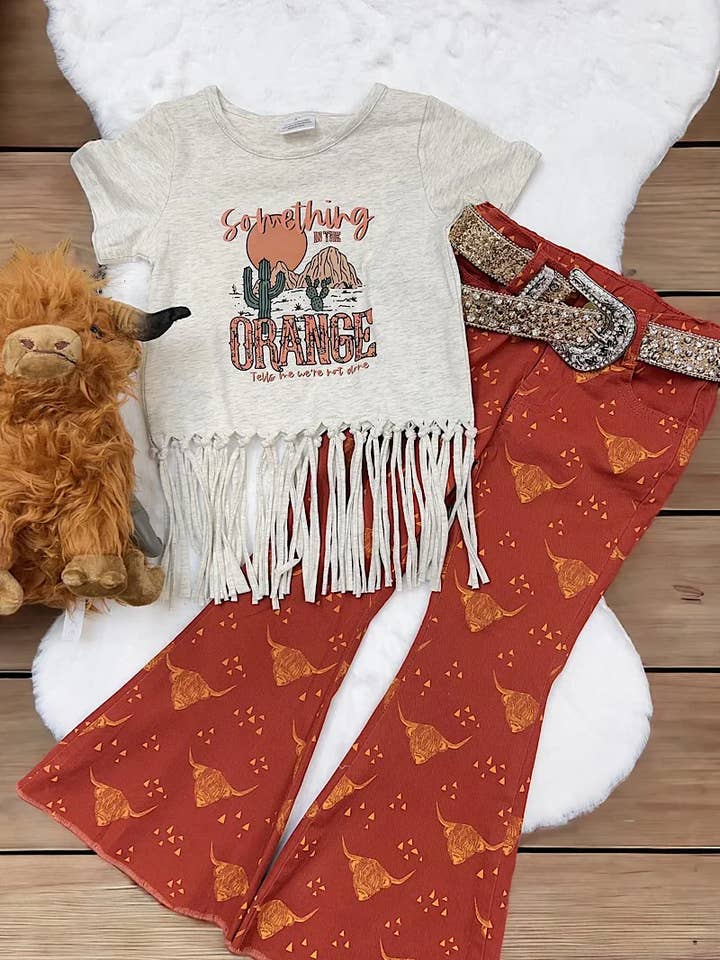 Kids Charm Online - Vente Pantalon – enfant - PANTALON BOOTCUT IMPRIMÉ HIGHLAND COW. PNG15113007-SOL1