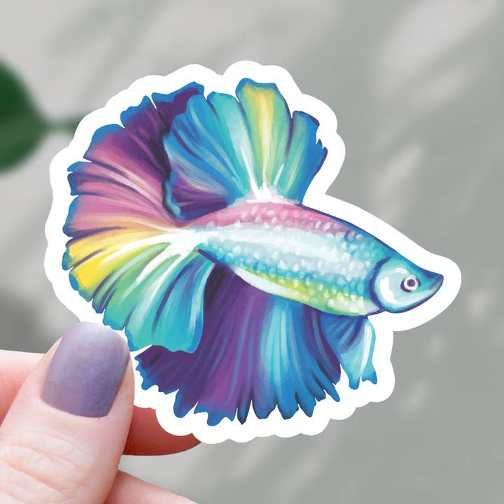 Mimic Gaming Co - Wholesale Sticker - Blue Beta Fish Animal Sticker - 3"0