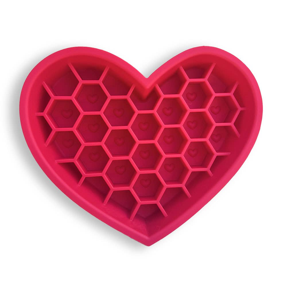Spot N Knot - Vente Gamelle – chat et chien - Gamelle lente en silicone en forme de cœur avec tapis à lécher8
