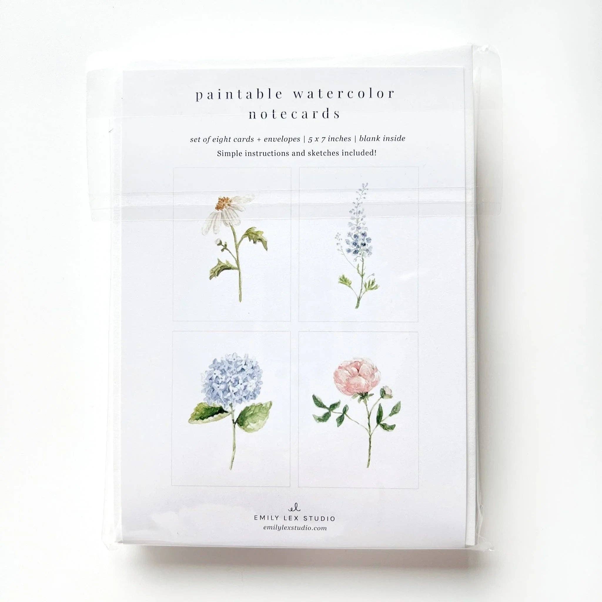 emily lex studio - Wholesale Stationery/Notecard Set - garden flowers paintable watercolor notecard set12