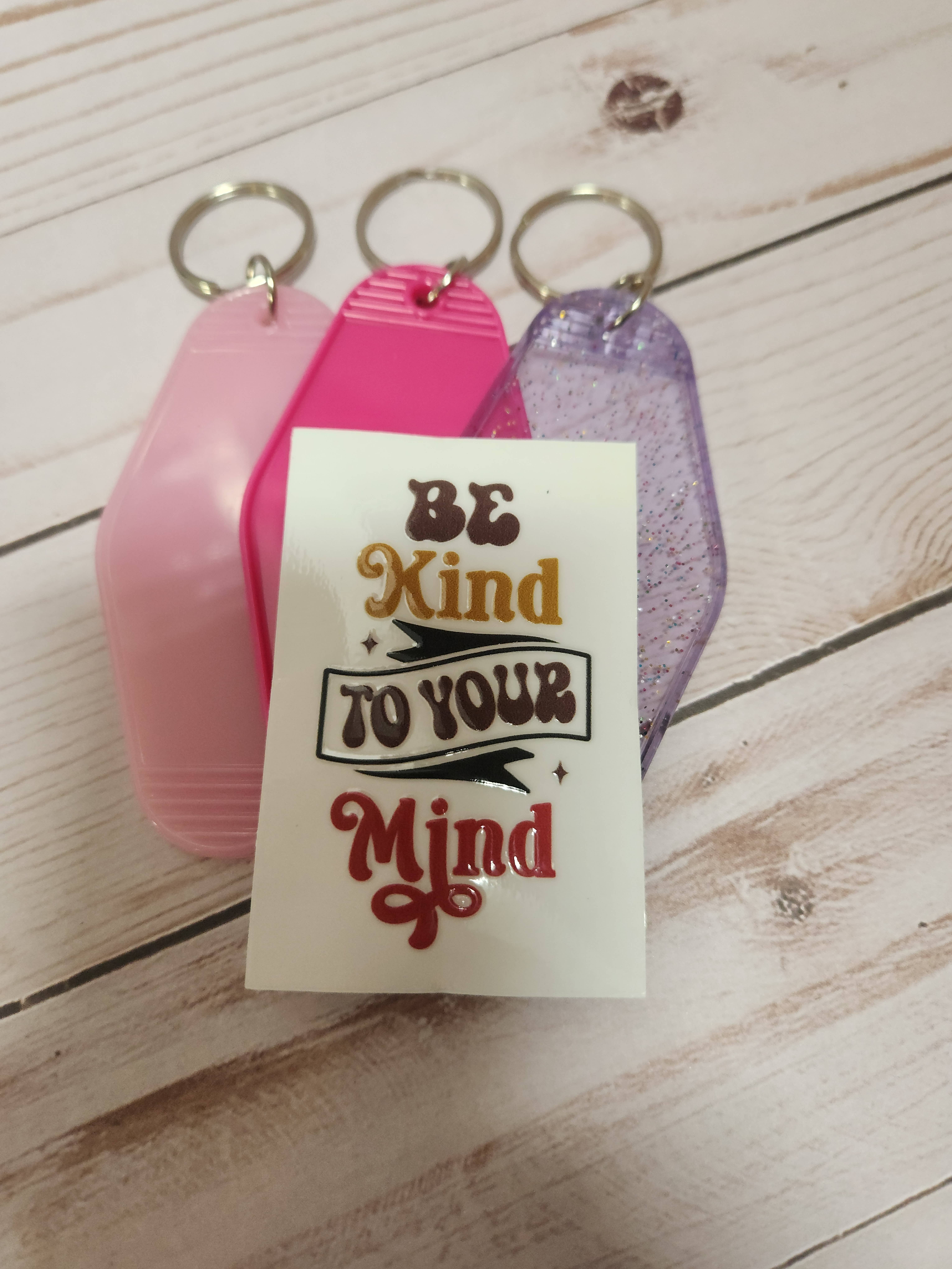 XPS DESIGN – wholesale Keychain – Unisex – 2inch UV DTF Decals for Hotel/Motel Key Chain-Kind to Mind0