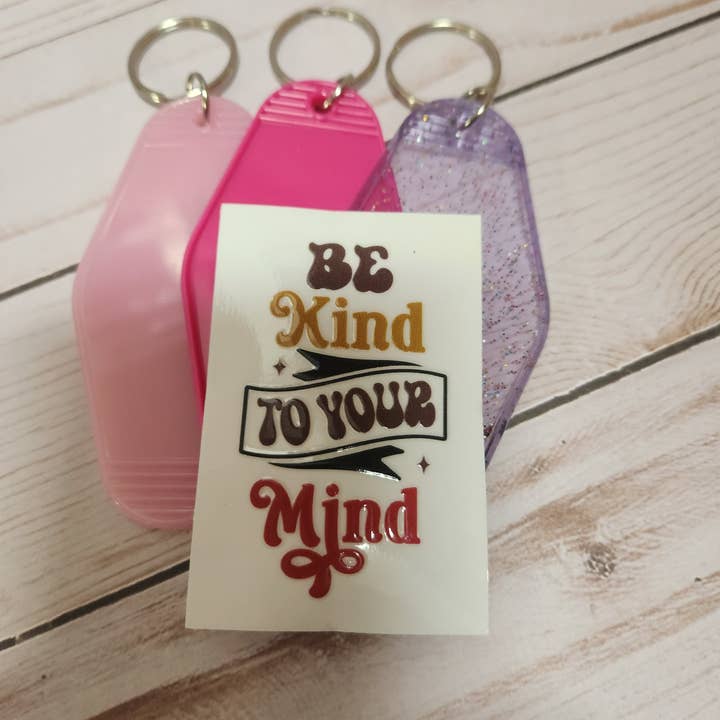 XPS DESIGN - Wholesale Keychain – Unisex - 2inch UV DTF Decals for Hotel/Motel Key Chain-Kind to Mind