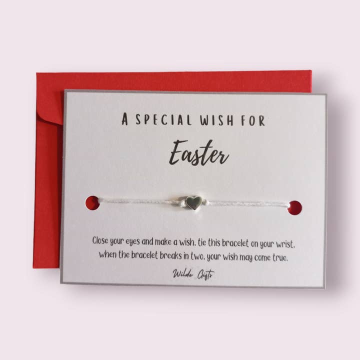 Special wish for Easter Wish bracelet with envelope for wholesale by Wilde Gifts UK