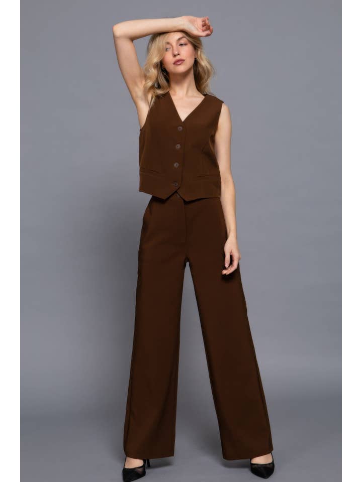 CC Wholesale Clothing - Wholesale Suit Vest - Women's - V-neckline W/front Button Closure Vest5