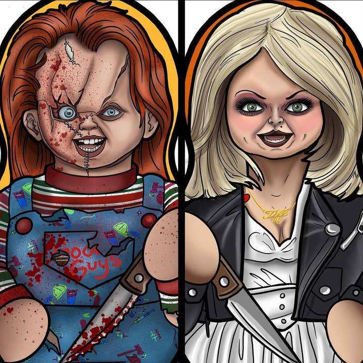 Chucky and/or TIffany Inspired Plush Doll or Ornament for wholesale by The Cuddle Cult