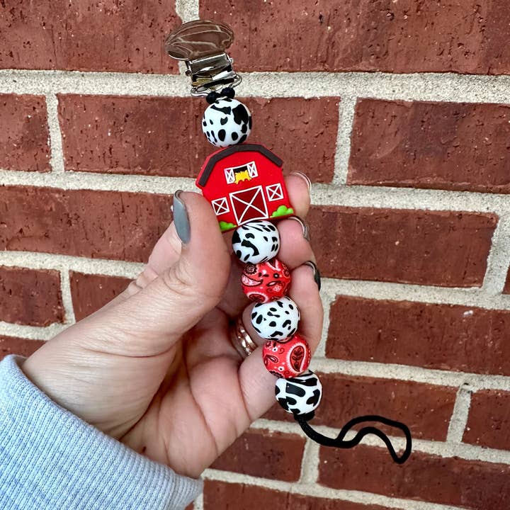 Barnyard Pacifier Clip for wholesale by Ridge & Co Teething Shop LLC