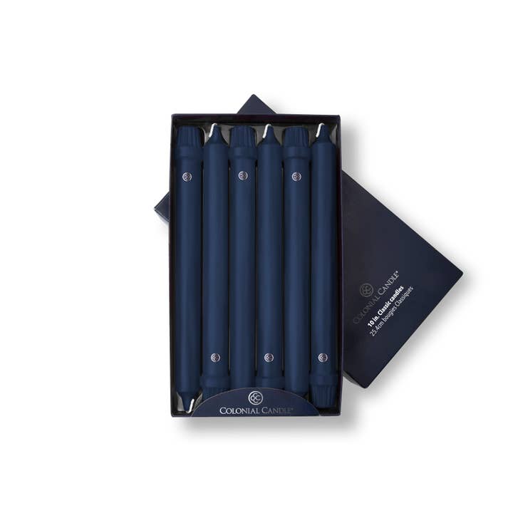 MVP Group International INC - Wholesale Tapered Candle/Candlestick - Colonial Candle Classic Taper-Unscented-10in-Indigo
