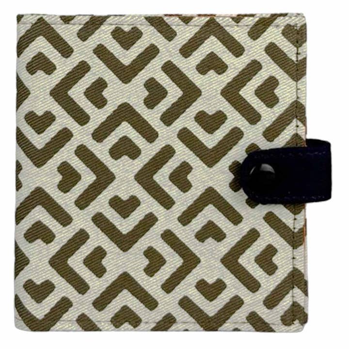 Canvas Square Wallet - Geometric Print Wallet - Slim Wallet for wholesale by Malia Designs