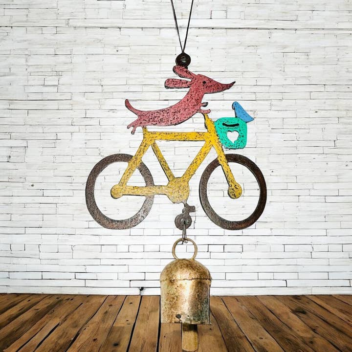 Whimsies - Wholesale Wind Chime - Bell Dog Bike Wind Chime hippie unique garden ornament USA