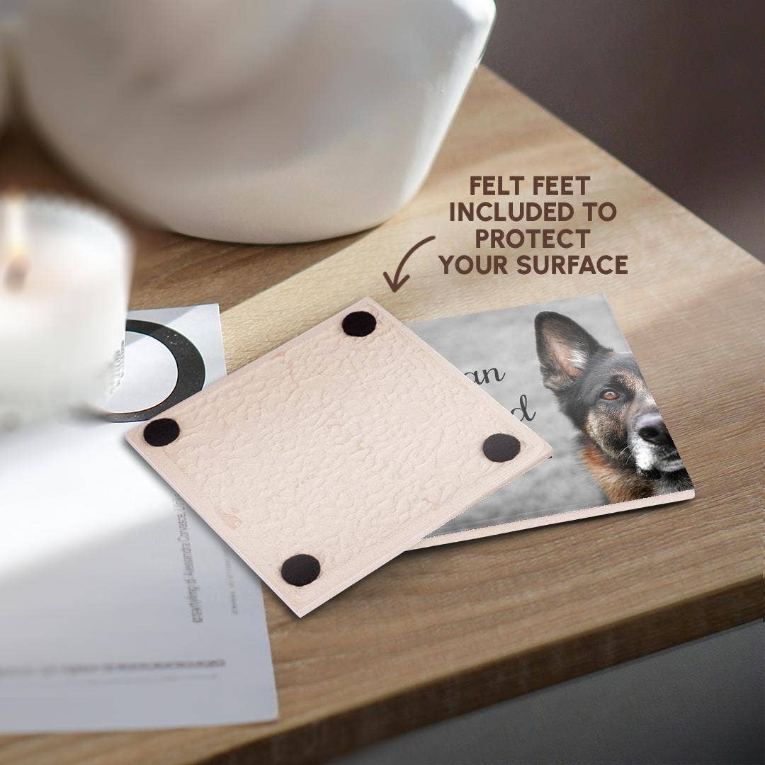 3dRose – Engroshandel Bordskånere – 3dRose, Foto af en schæferhund med Schæferhundemor i sort., Bordskåner3