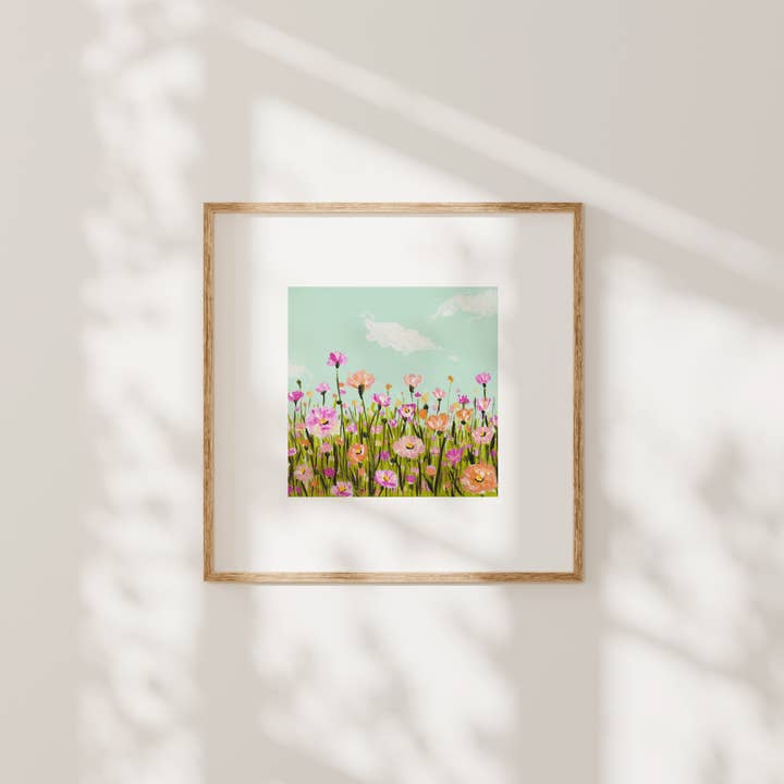 Impresión artística montada de campo de flores para venta al por mayor de Emily Laura Designs