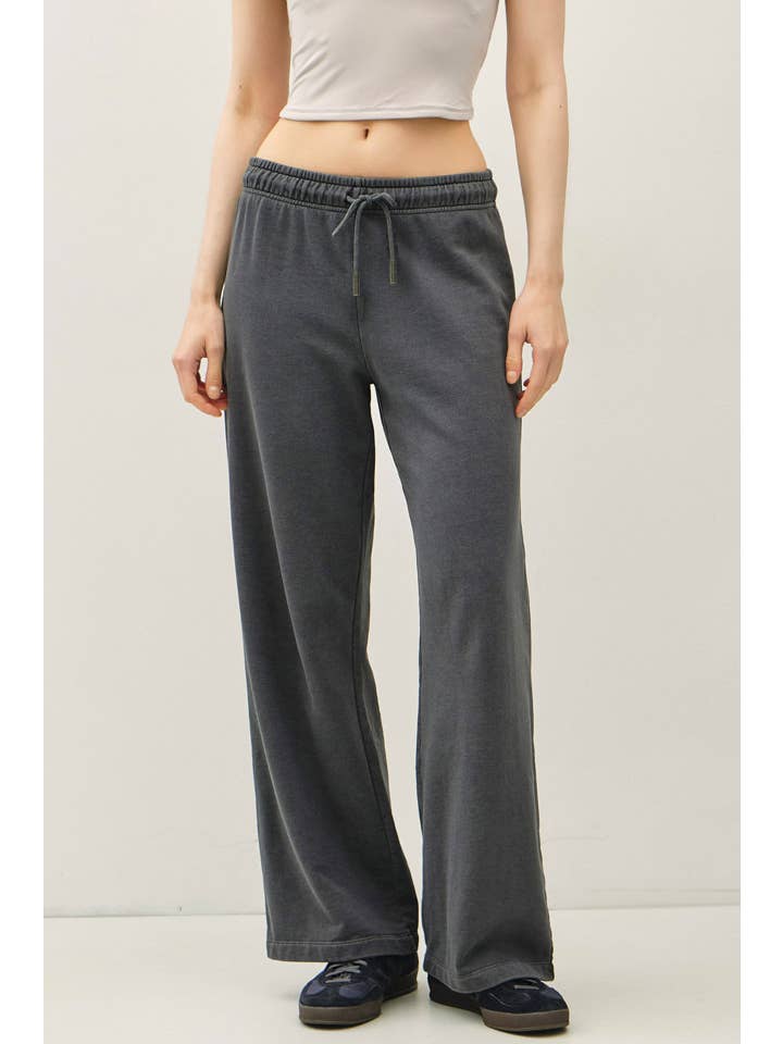 Be Cool - Vente Pantalon – femme - PANTALON LARGE EN MOLLETON DE COTON DÉLAVÉ À L'ACIDE