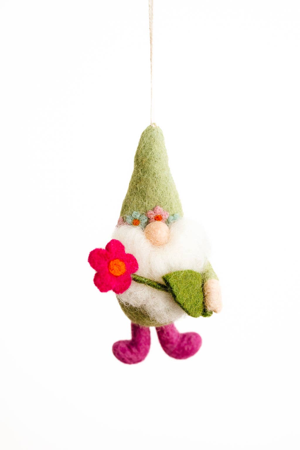 Nivas - Wholesale Ornament - Easter Gnome Felt Ornament - Flower - Holiday Decor1