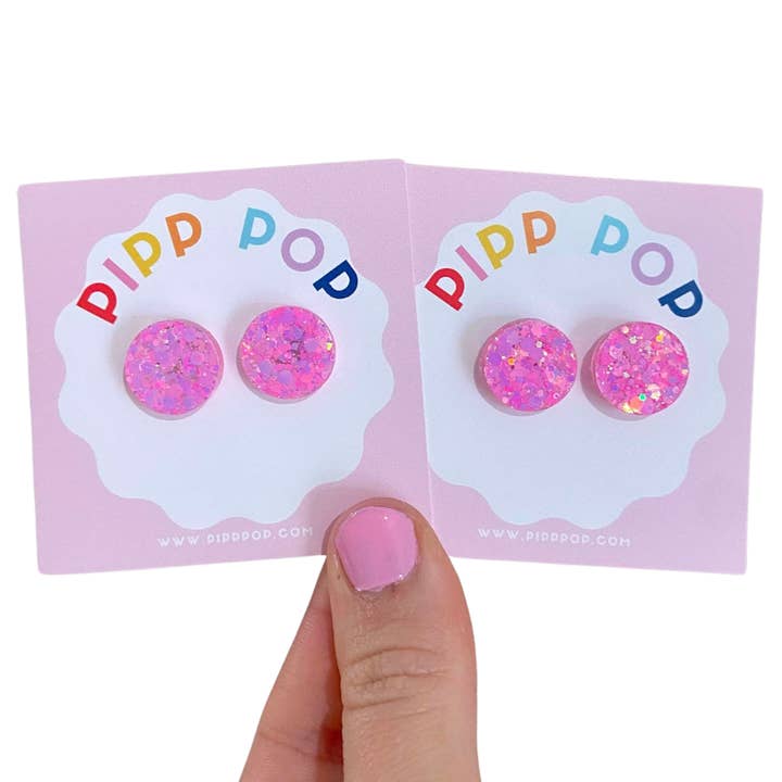 Pipp Pop - Wholesale Stud/post earrings - Glitter Resin Studs - 34 Colours Available13