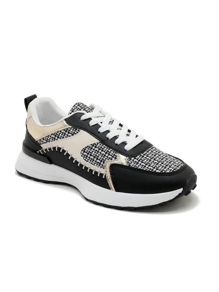 No Doubt Shoes – wholesale Lifestyle trainers – Women′s – ROUND TOE SIDE PATCH DETAILED LACE UP CHUNKY SNEAKERS 4